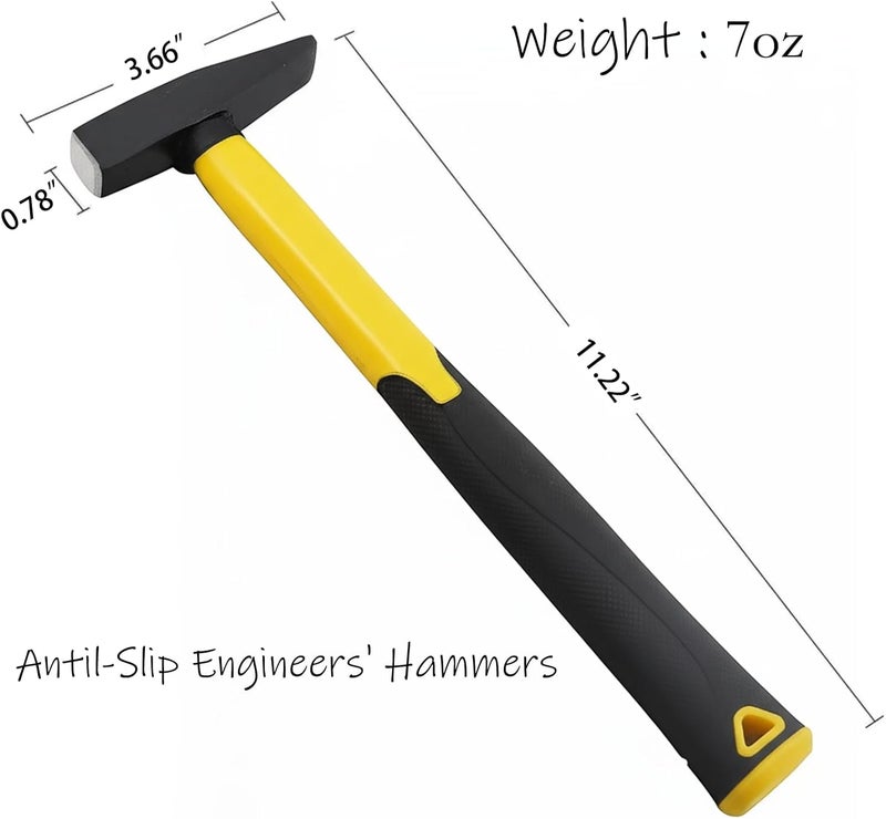 BJDSI 7 oz Blacksmith Hammer,Anti-Shaking,Anti-Rust,Shock-Proof Plastic Handle. - Image 2